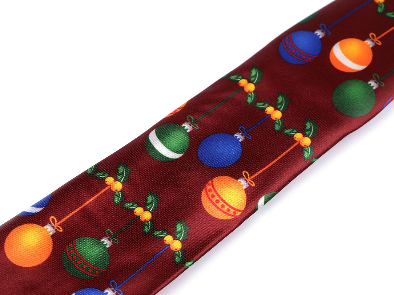 Cravată de Crăciun din satin, bordo, 1 buc