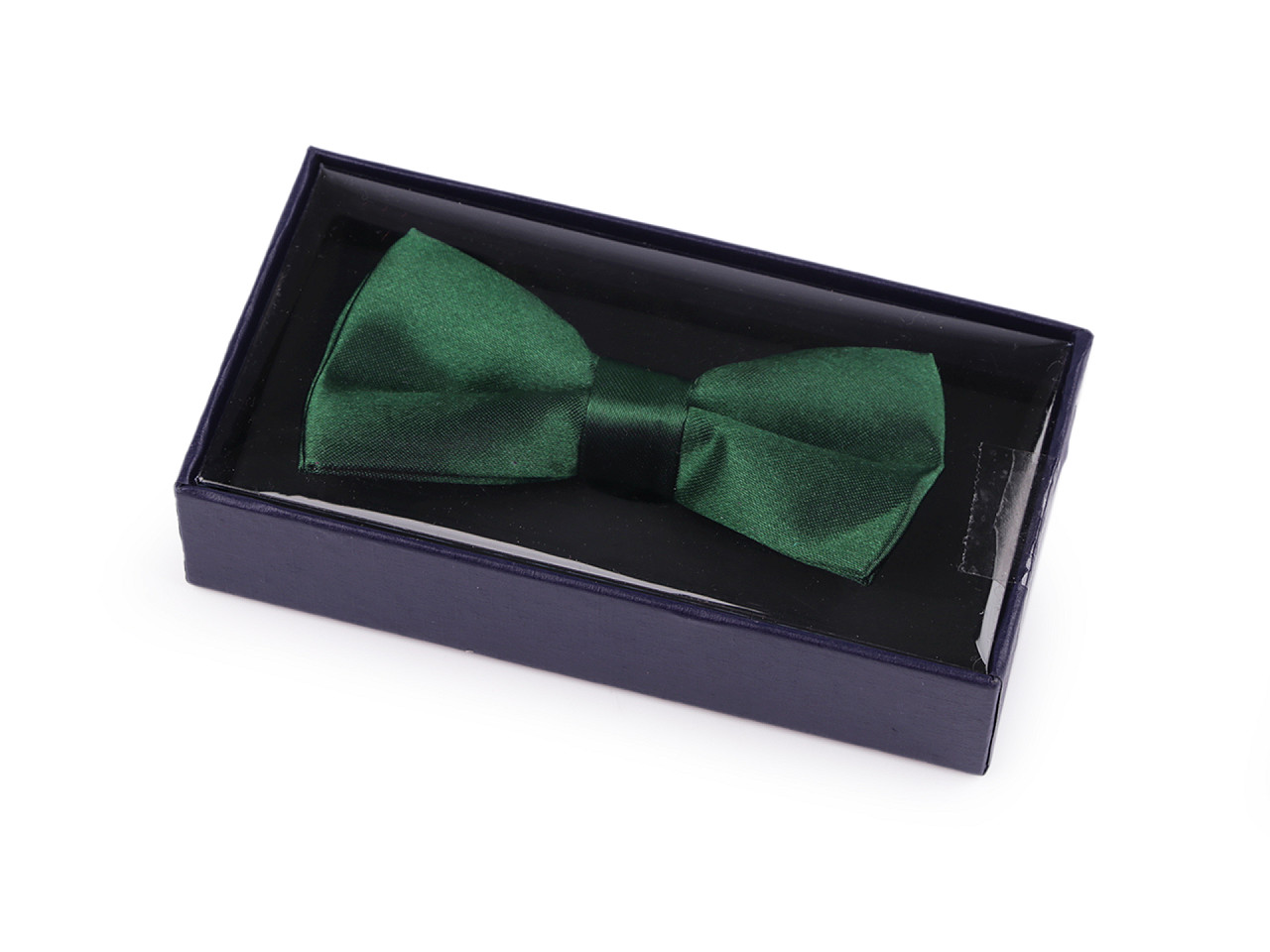 Small satin Bow Tie in a box, green fir, 1 pc