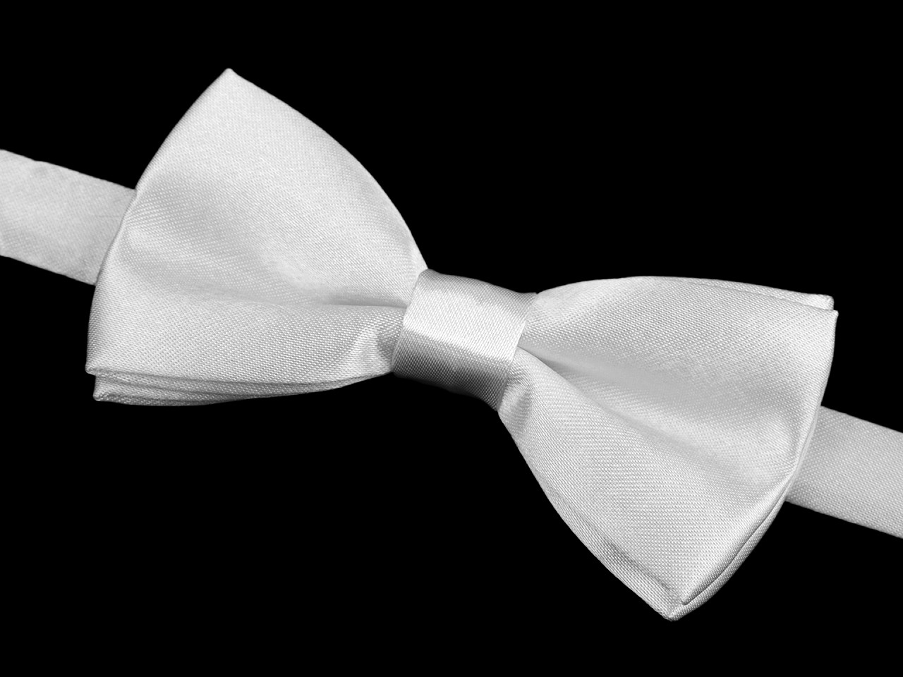 Small satin Bow Tie in a box, white, 1 pc