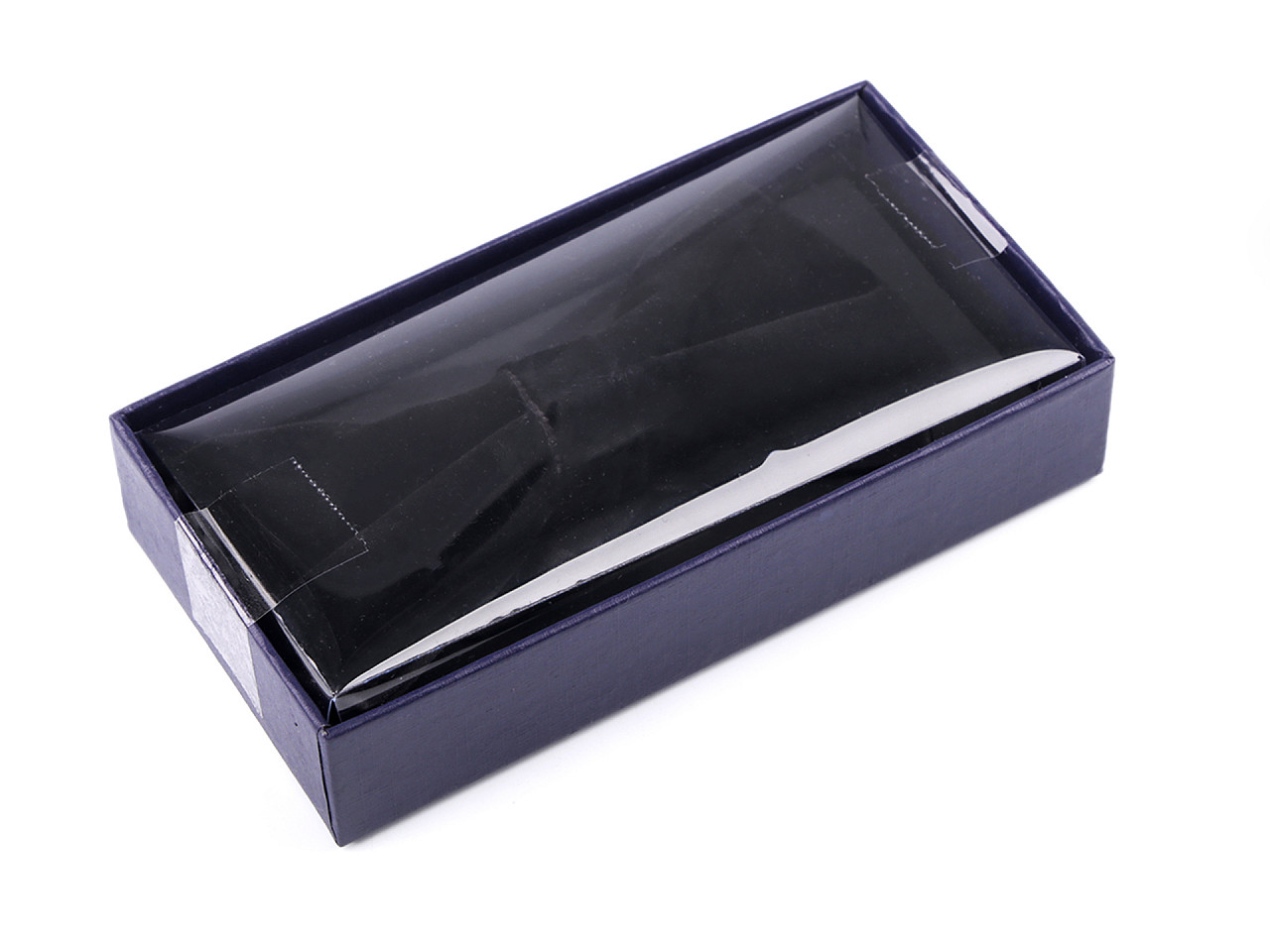 Papion de catifea în cutie, negru, 1 buc