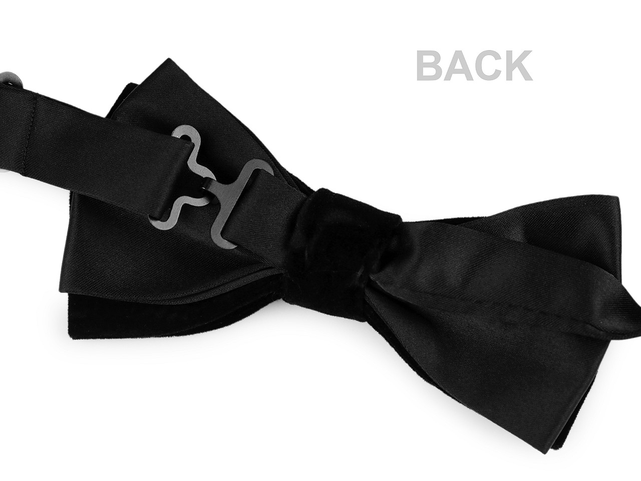 Velvet bow tie in a box, black, 1 pc