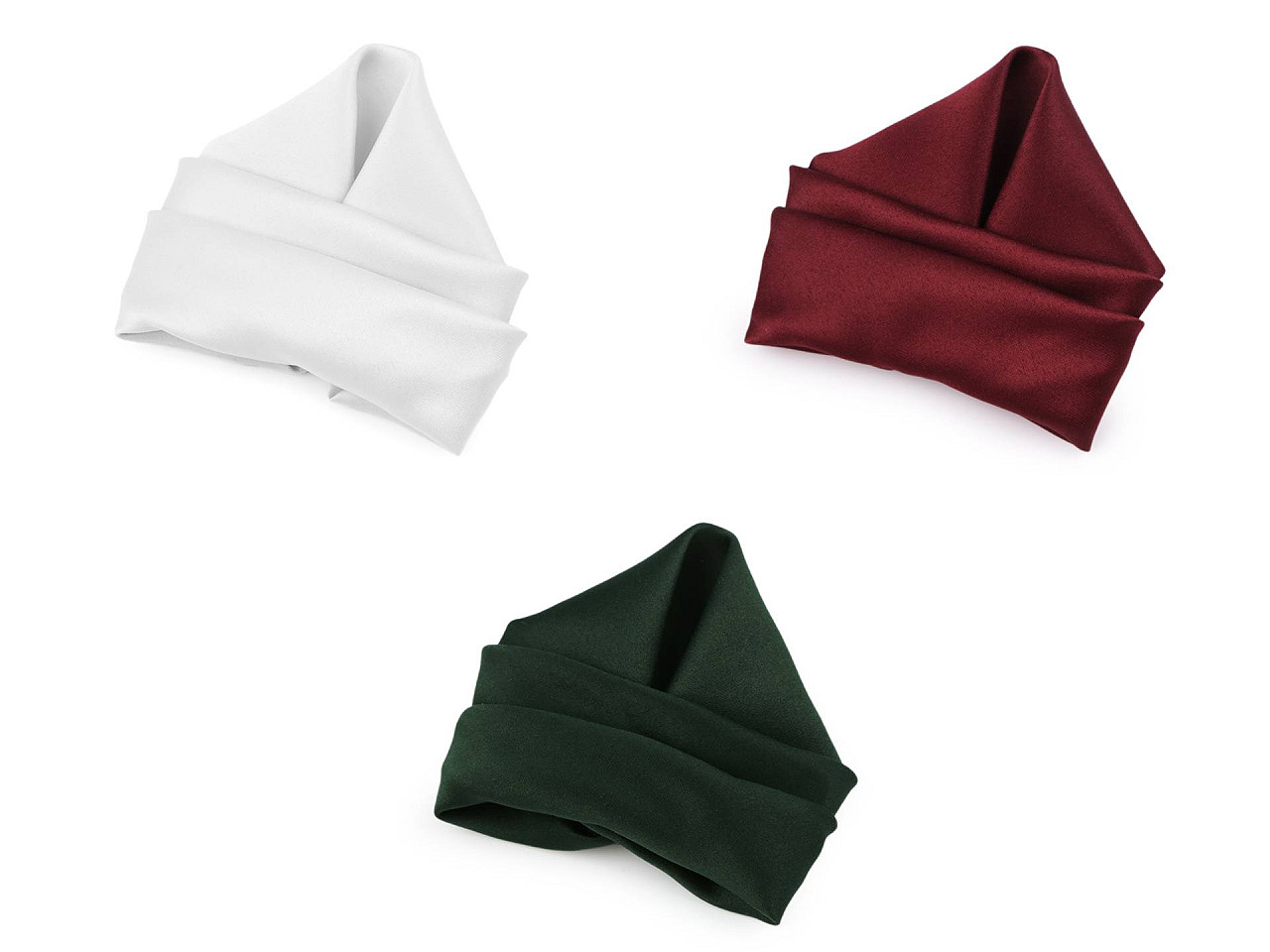 Kapesníček do saka v krabičce, střední, 3 bordó sv.