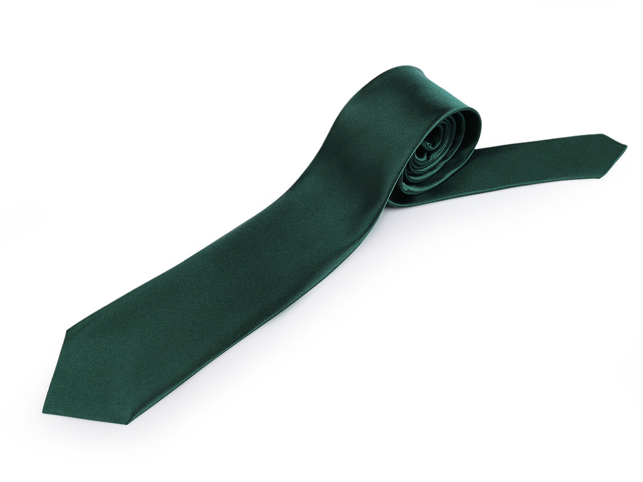 Satin-Krawatte einfarbig, dunkelgrün, 1 Stück