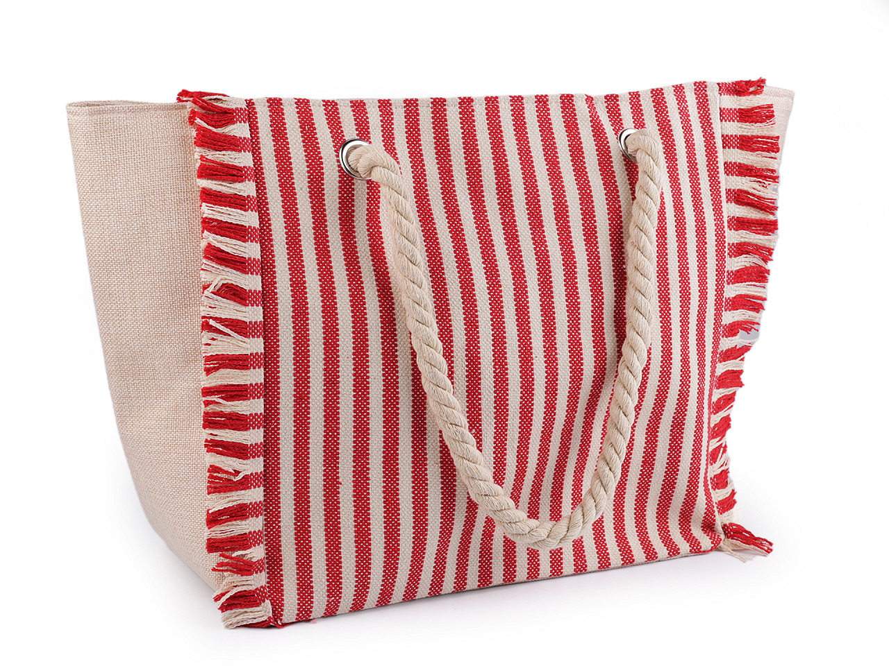 Sommertasche mit Streifen 33x52 cm, rot, 1 Stk.