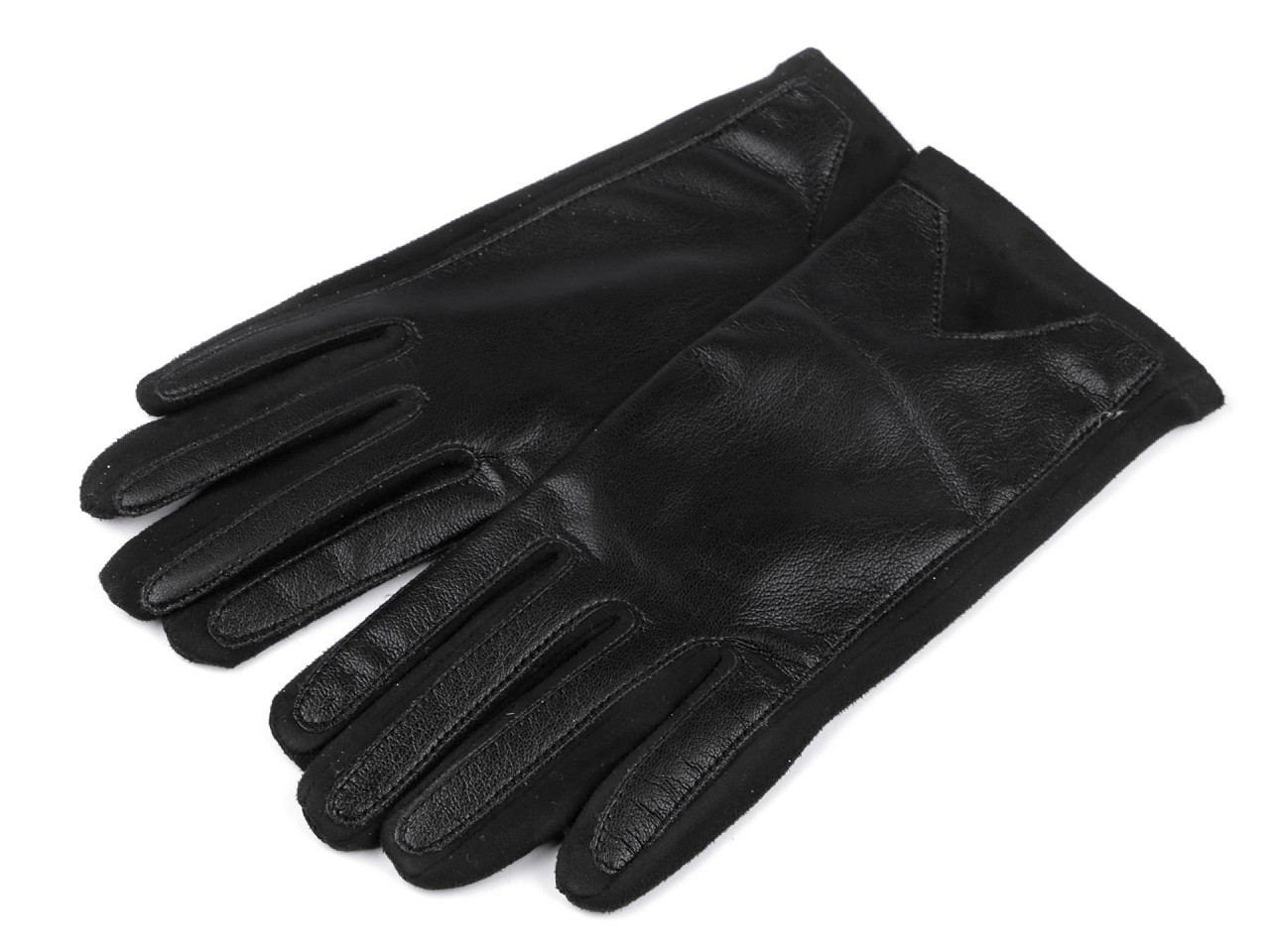 Mănuși pentru femei din piele ecologică, cu funcție tactilă, negre, 1 pereche