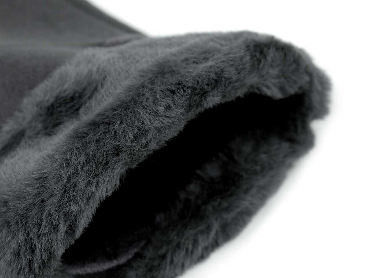 Women's fur gloves, touch, gray, 1 pair