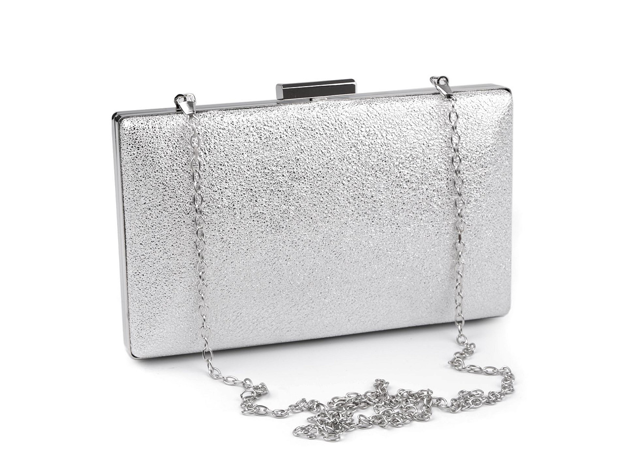 Kabelka - Clutch Metallic, Silber, 1 Stk