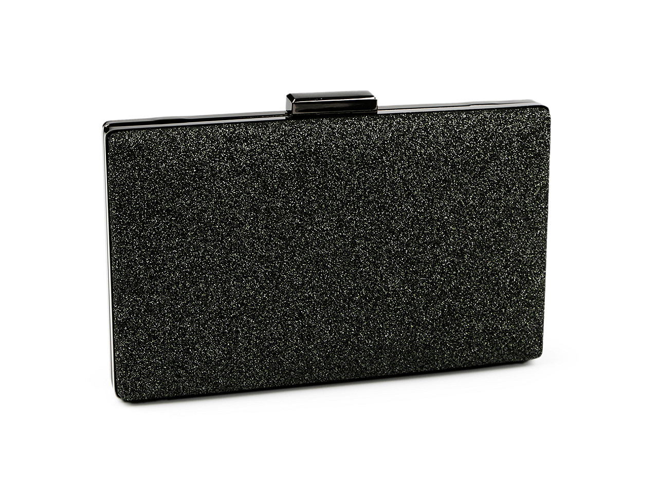 Handbag - metallic clutch, black, 1 pc