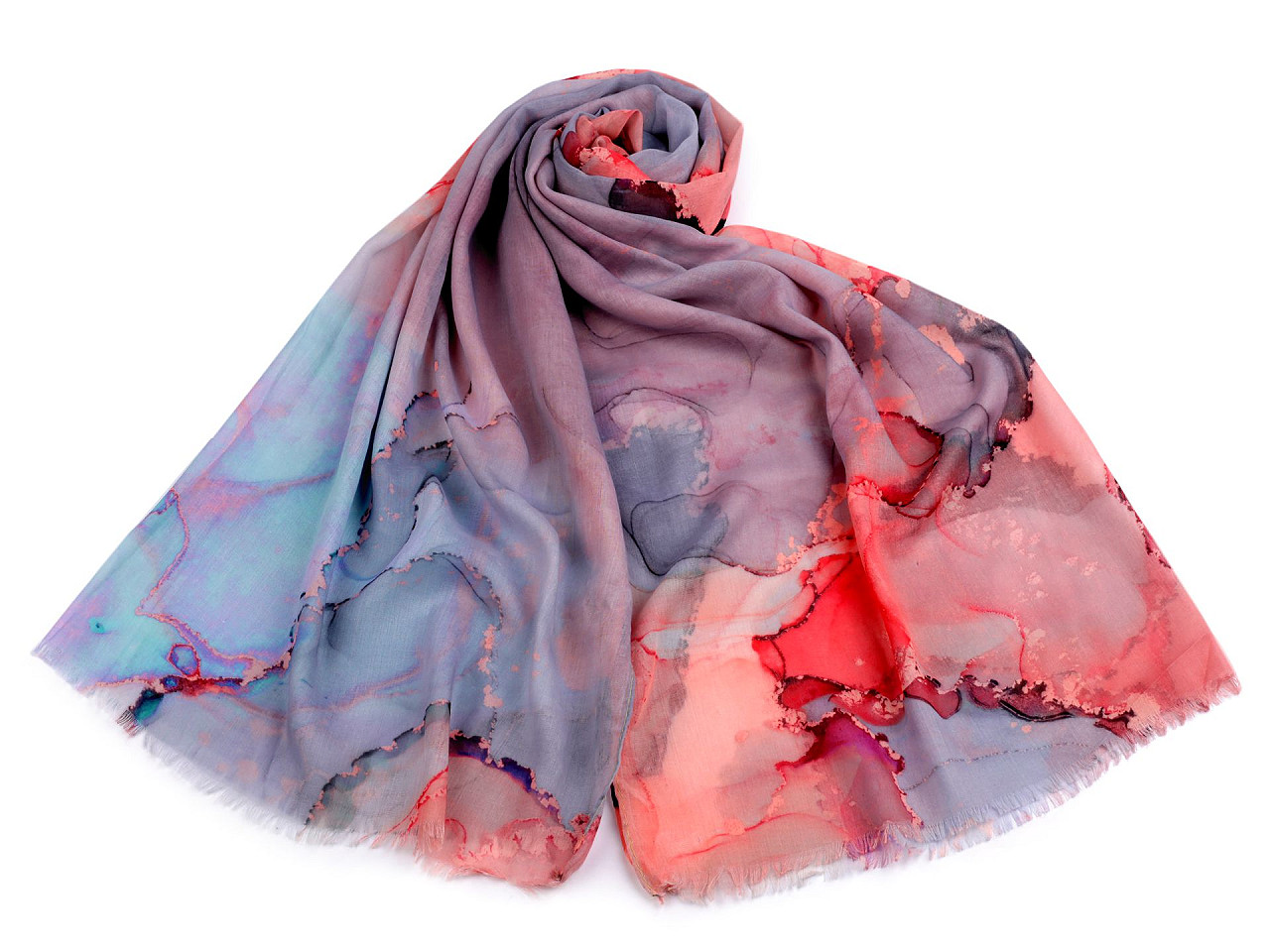 Batik scarf / shawl 70x175 cm, lilac, 1 pc