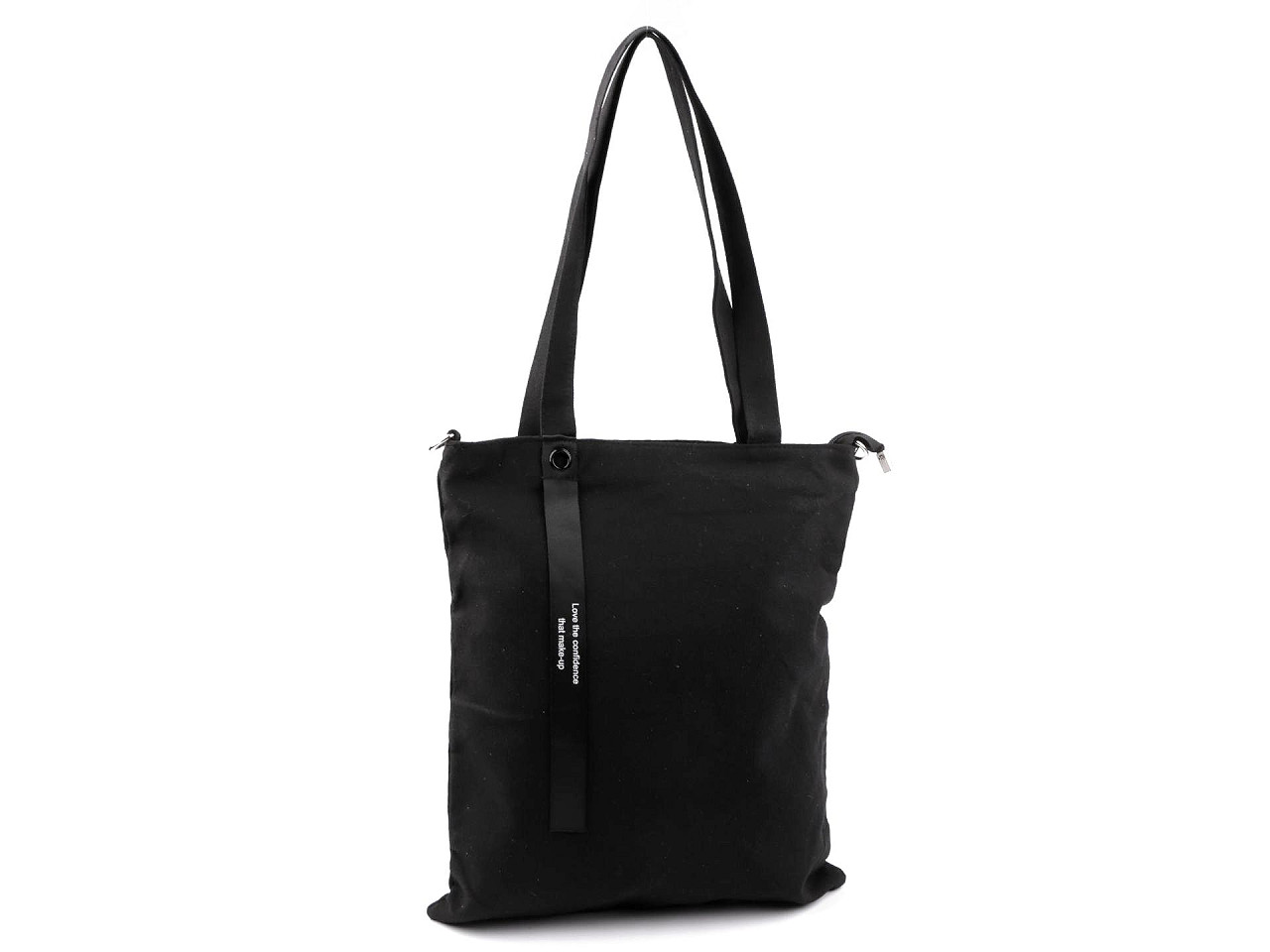 Textile bag / crossbody cotton 33x38 cm, black, 1 pc