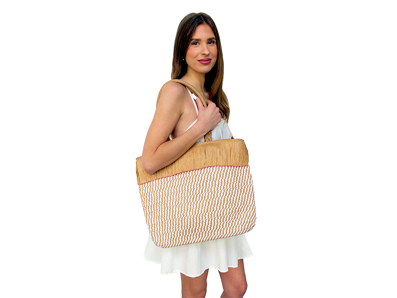 Summer bag 44x37 cm, brown natural, 1 pc