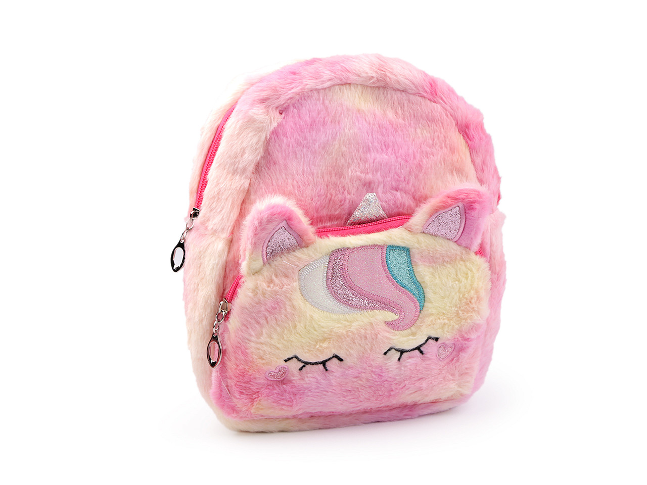 Children's backpack unicorn plush 23x24 cm, pink, 1 pc