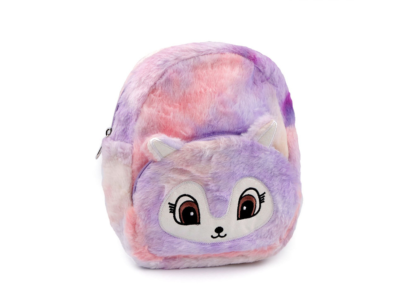 Children's backpack animal plush 23x26 cm, purple light, 1 pc