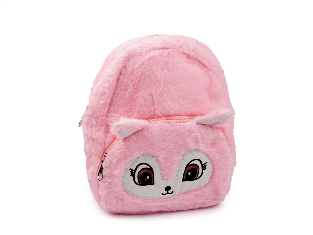 Childrens backpack animal plush 23x26 cm, pink light, 1 pc