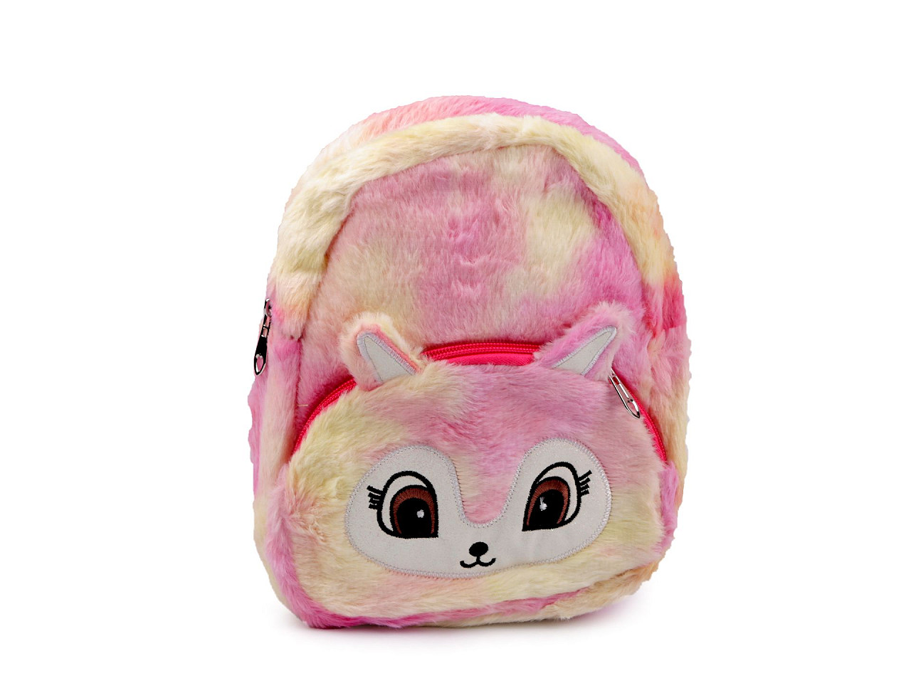 Children's backpack animal plush 23x26 cm, pink, 1 pc