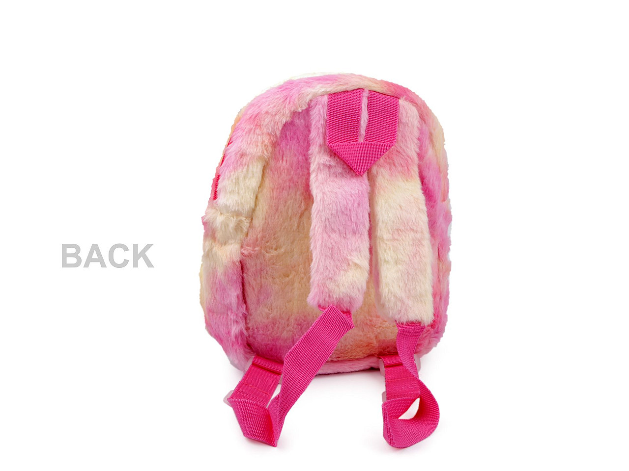 Childrens backpack animal plush 23x26 cm, pink light, 1 pc