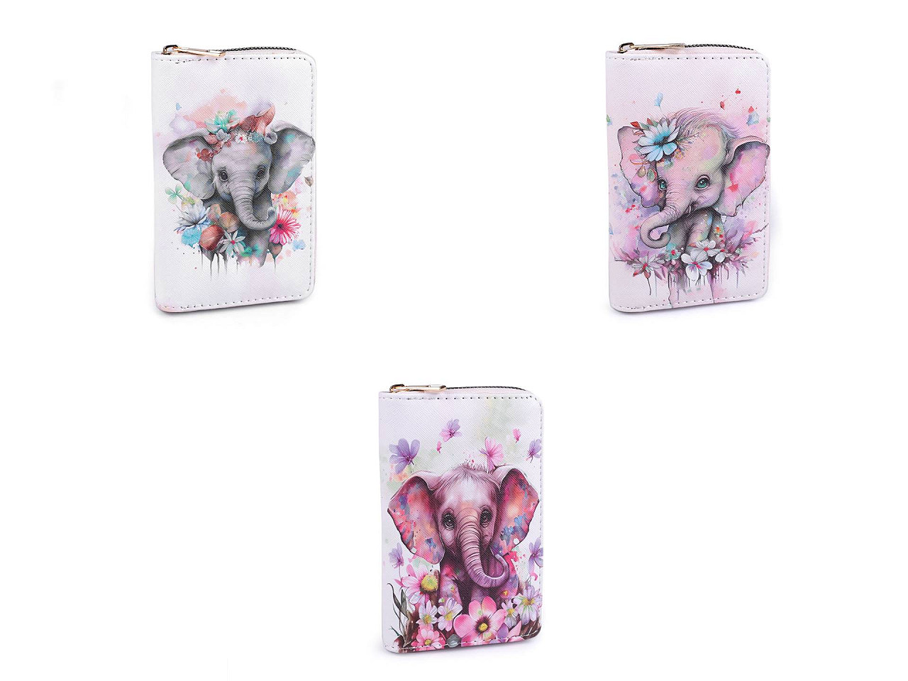 Dámská / dívčí peněženka slon 10x15,5 cm, malé, 2 růžová sv.