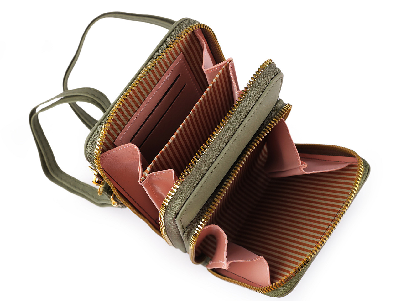 Peňaženka s vreckom na mobil cez rameno crossbody 11,5 x18 cm