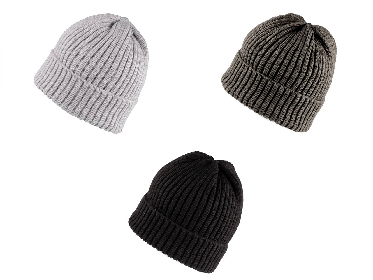 Zimní čepice unisex, velké, 2 šedá