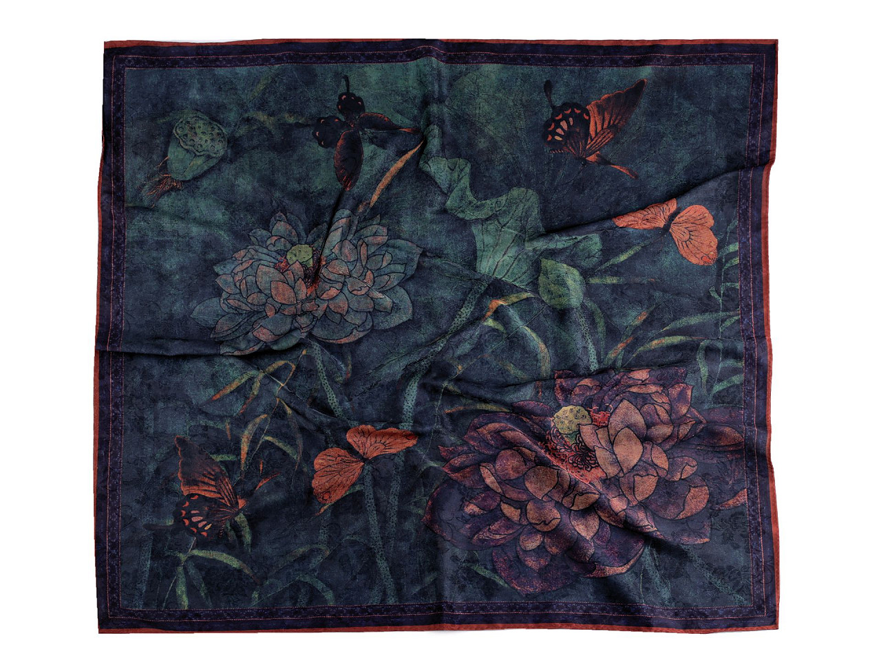 Saténový šátek 70x70 cm, velké, 38 černá