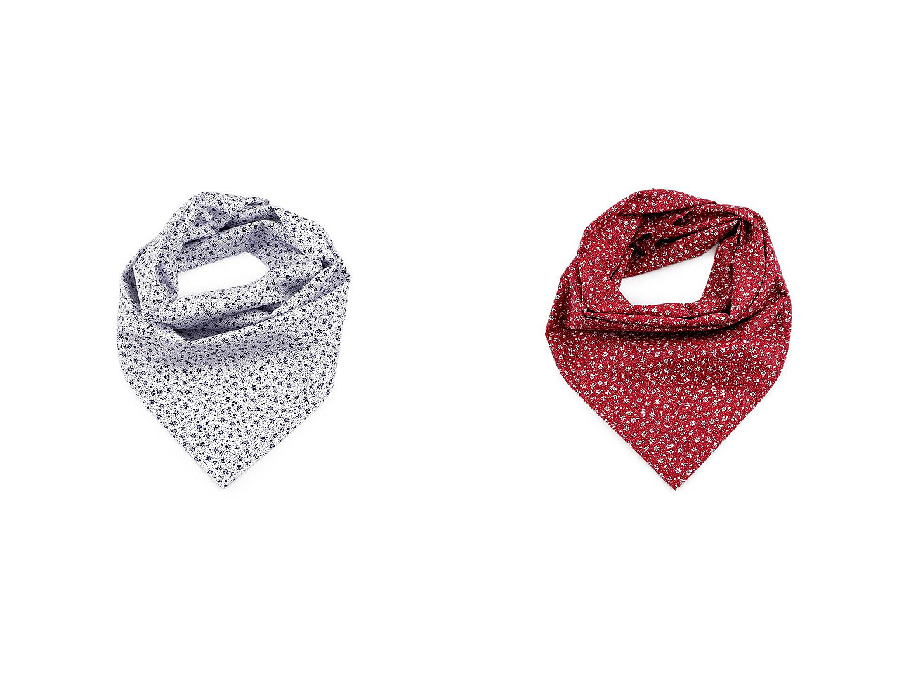 Bavlněný šátek s drobnými květy 70x70 cm, velké, 6 modrá tmavá