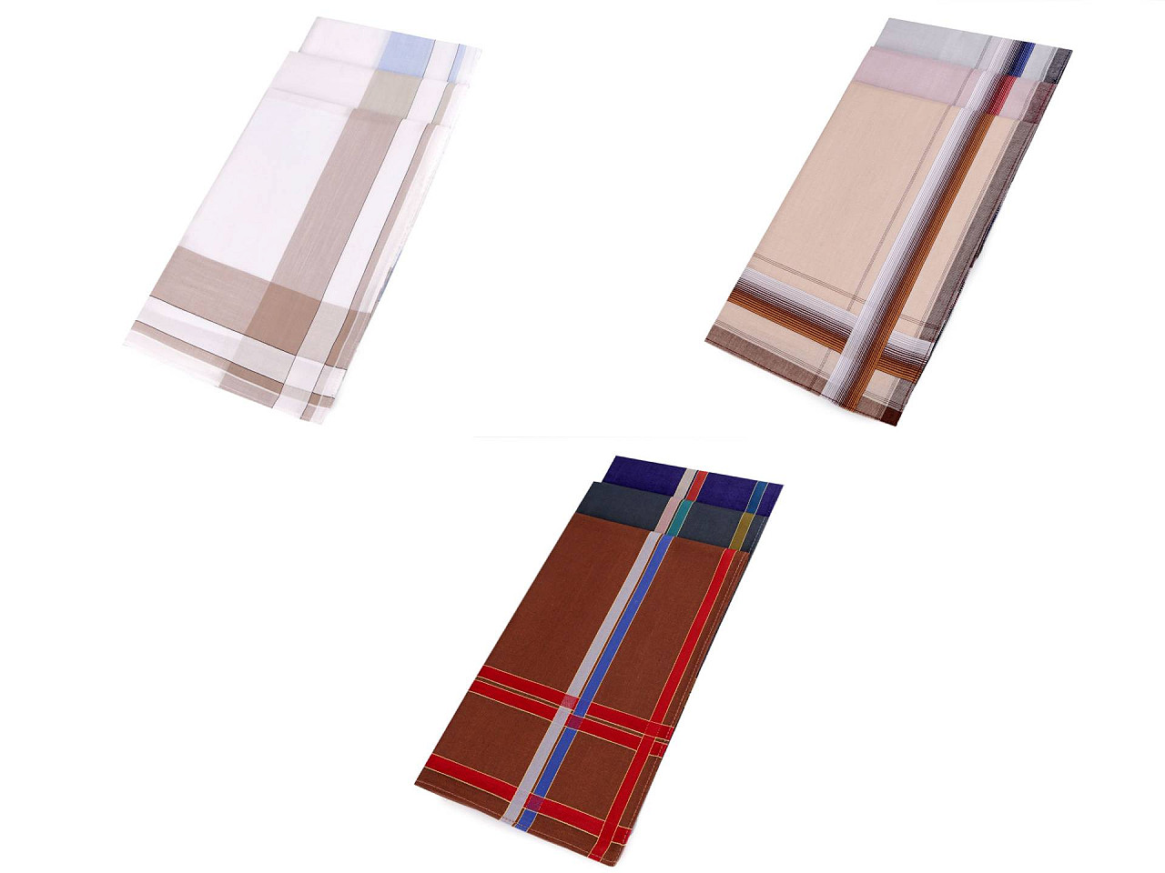 Pánský kapesník česaný exklusive, velké, 3 mix náhodných vzorů tmavý