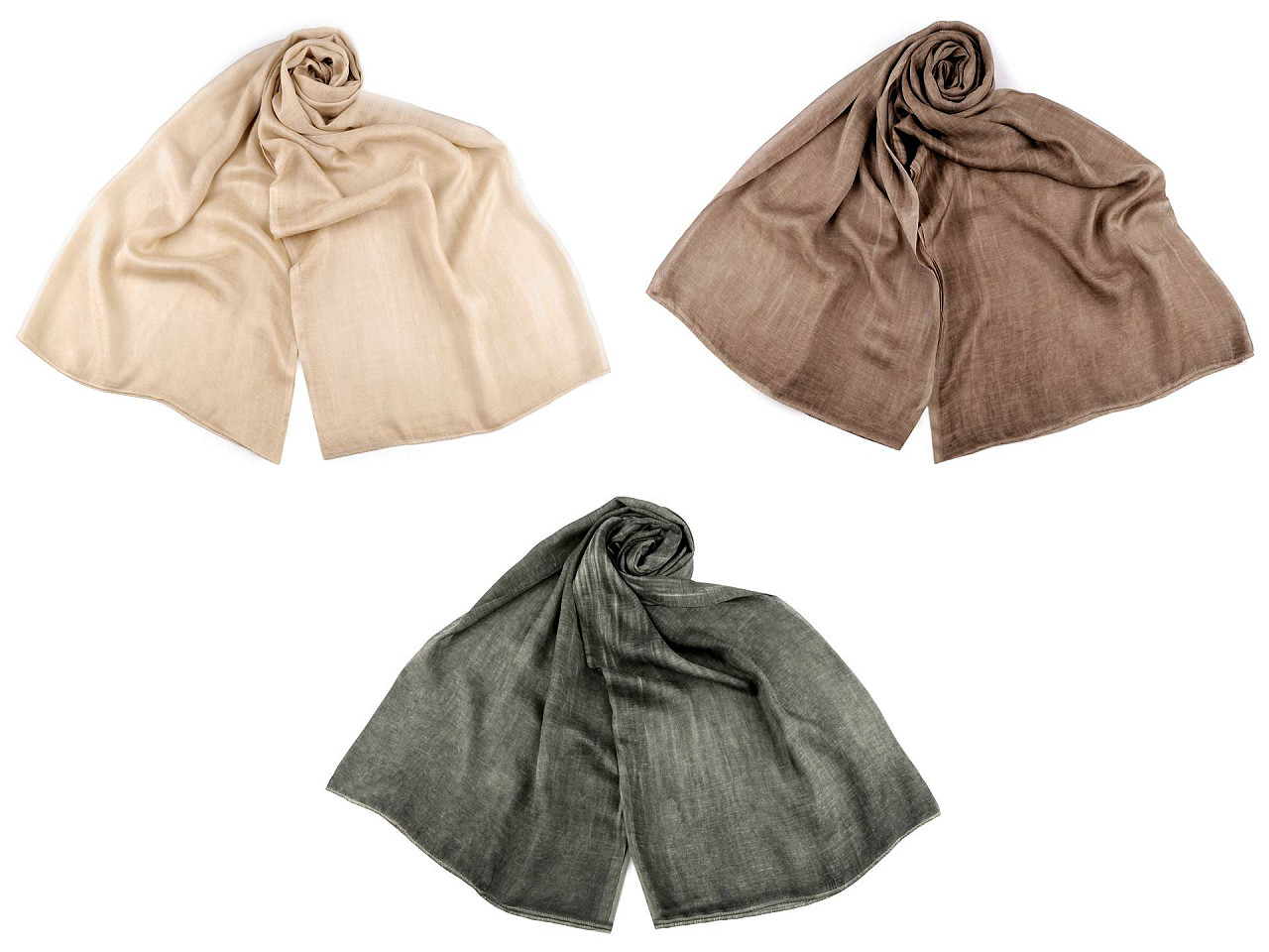 Letní šátek / šála melír viskózový 80x210 cm, střední, 3 zelená