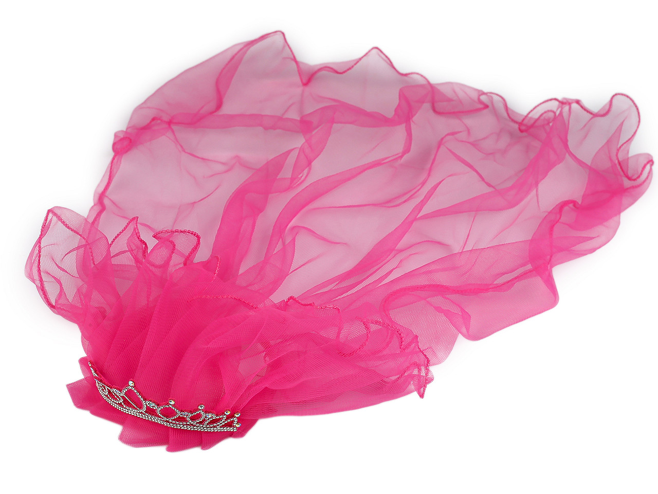 Čelenka / korunka do vlasů se závojem, střední, 14 bílá