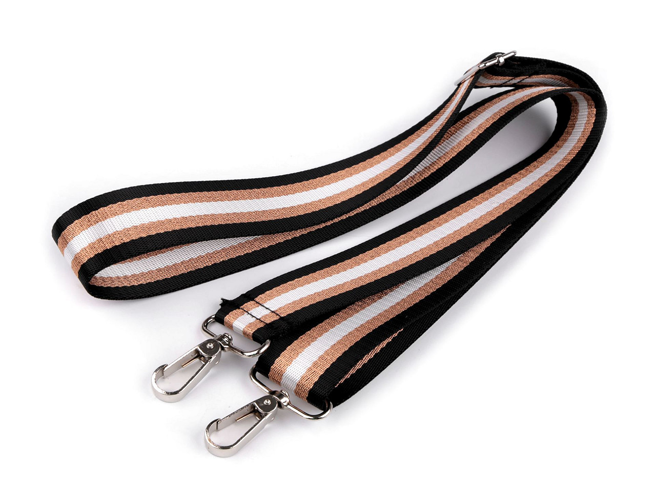 Textile handle / strap for bag with carabiners, width 3.8 cm, light copper, 1 pc