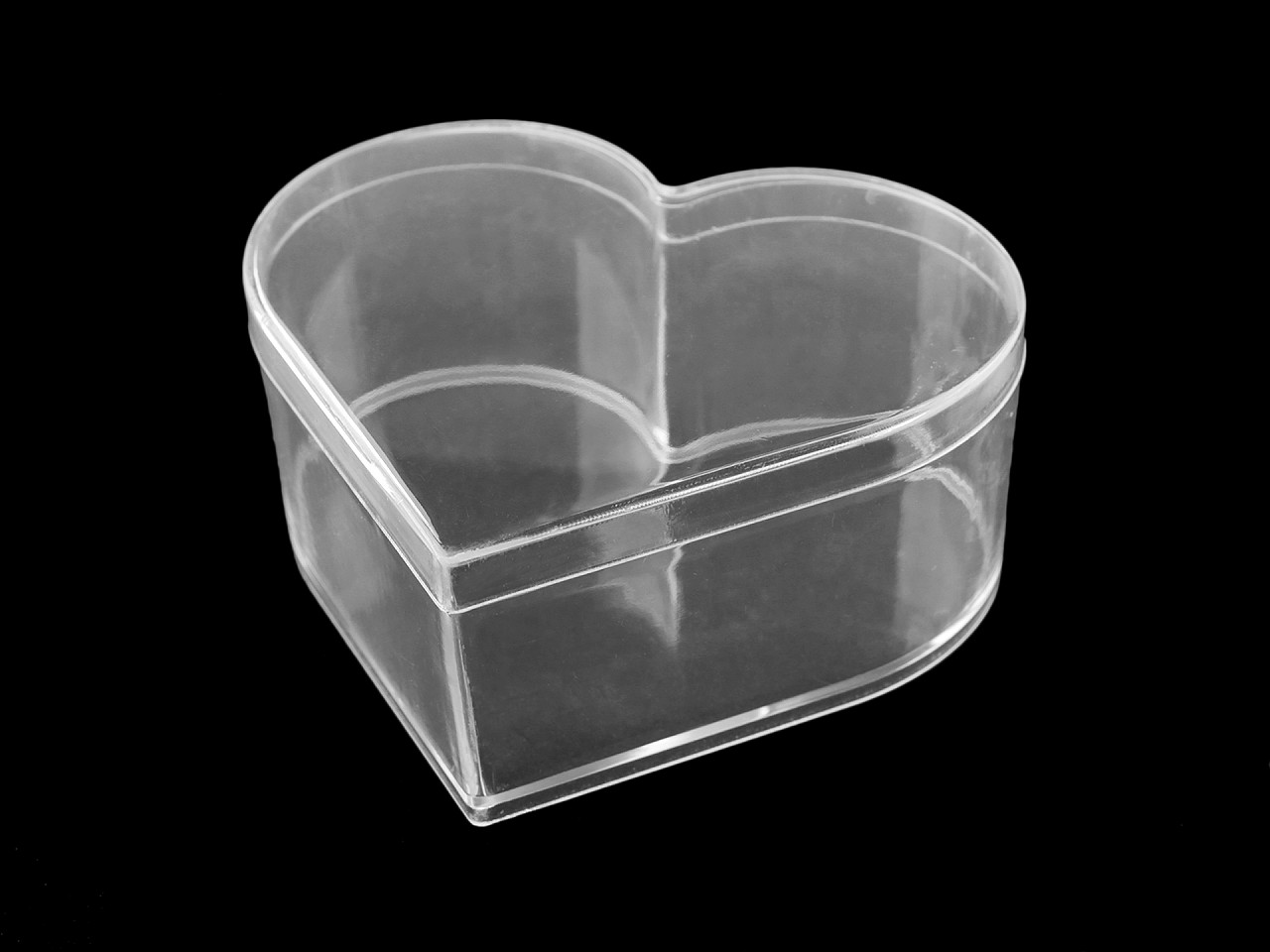 Plastová krabička/box s vekom srdce 9,5x11x4,5 cm