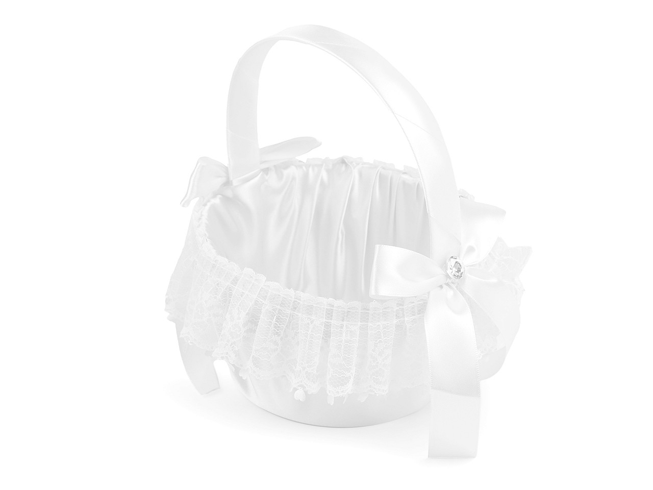 Svatební saténový košíček pro družičky, střední, 3 modrá světlá