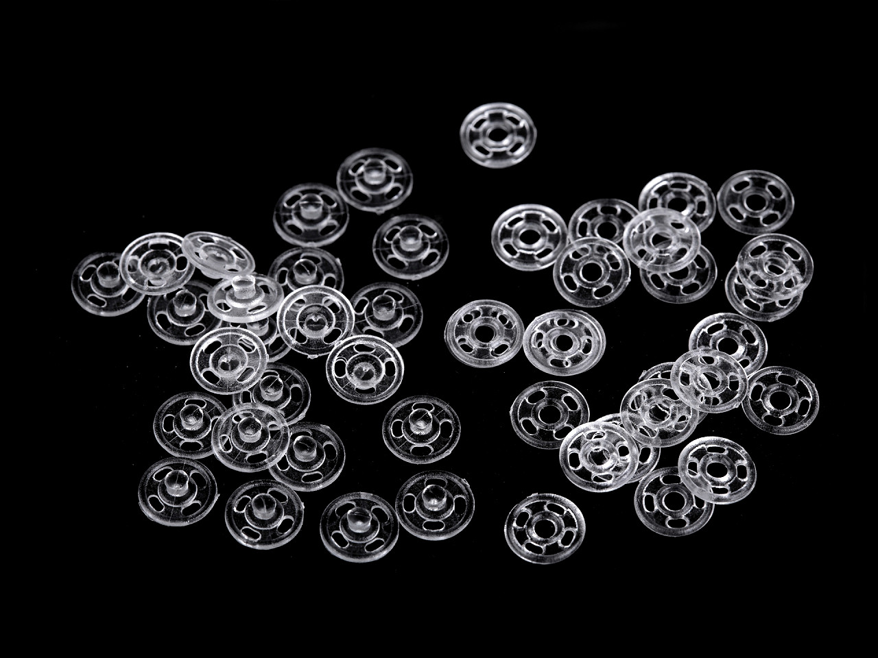 Plastové patentky / stláčacie gombíky transparentné Ø7 mm