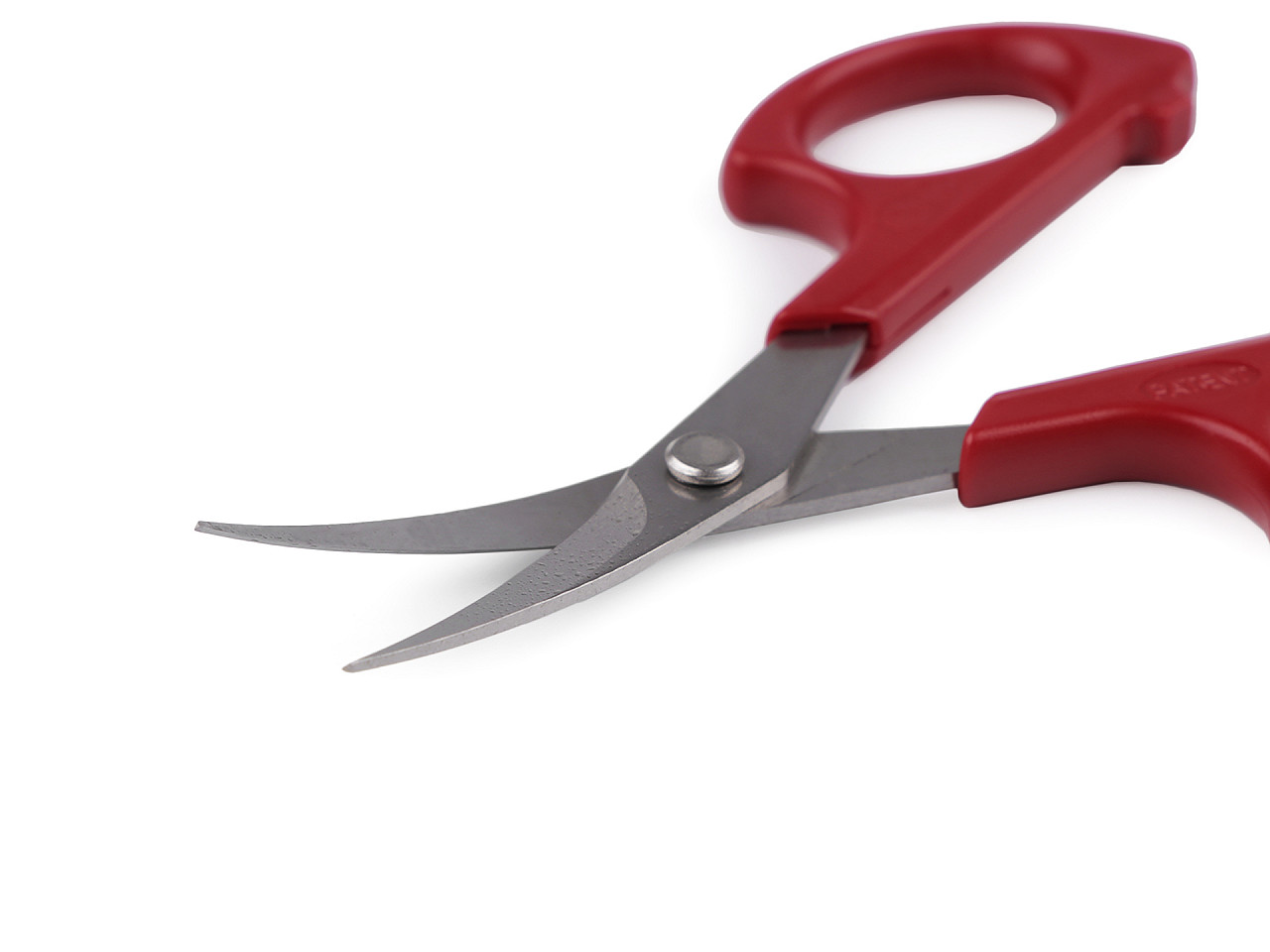 Nůžky PIN vyšívací délka 15 cm zahnuté, malé, červená