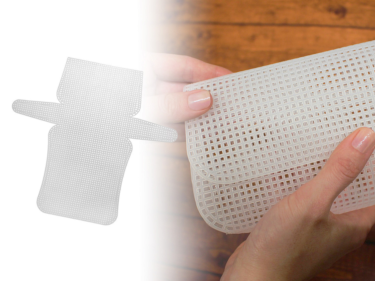 Plastic canvas / grid for handbag / wallet, white, 1 pc