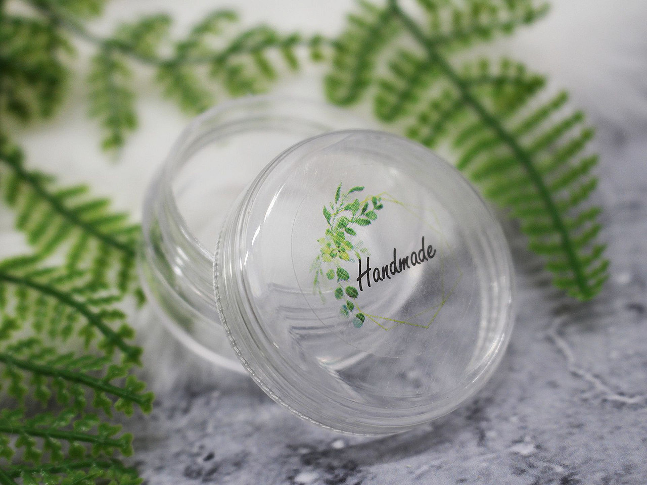 Samolepky Handmade Ø25 mm, malé, bílá zelená