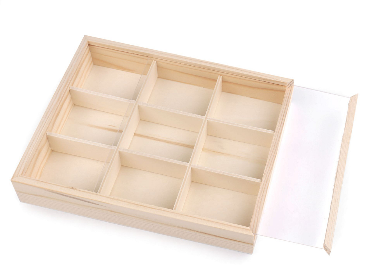 Drevený box / organizér s posuvným vekom
