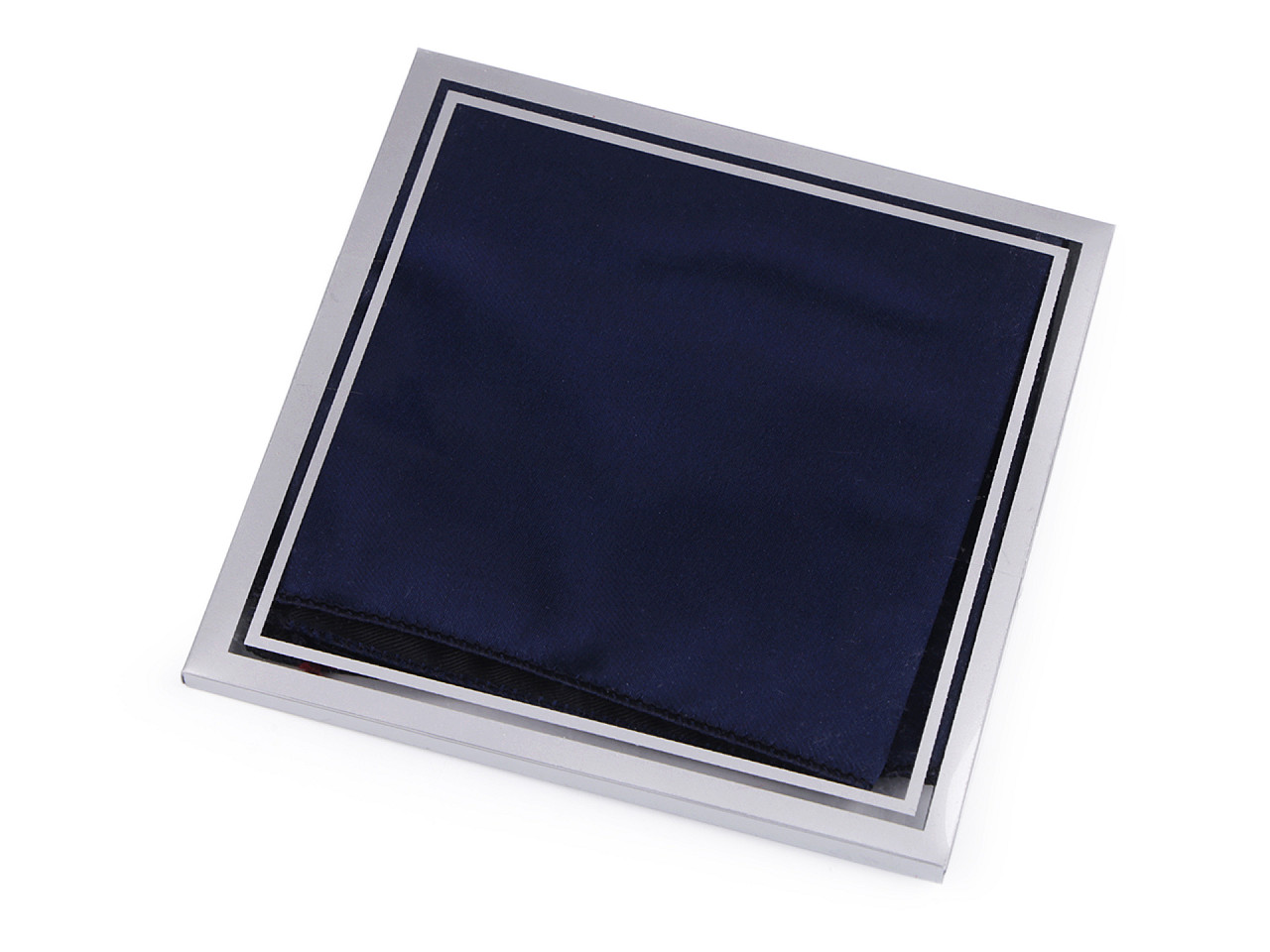 Satin-Einstecktuch in Box, dunkelblau, 1 Stück