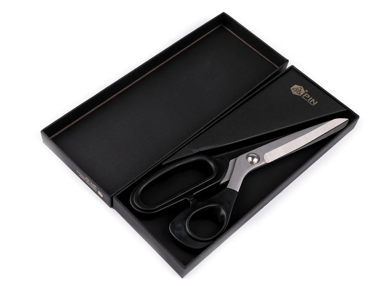 Krejčovské nůžky PIN délka 25; 28 cm v krabičce, střední, 2 (28 cm) černá