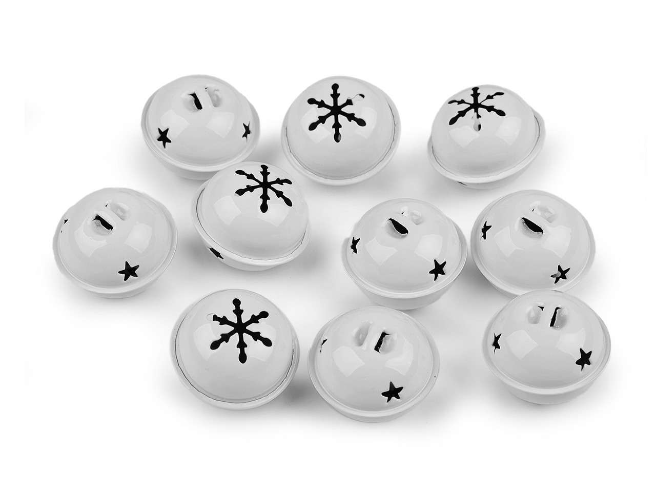 Kovové rolničky Ø35 mm, 40 mm, střední, 2 Ø40 mm bílá