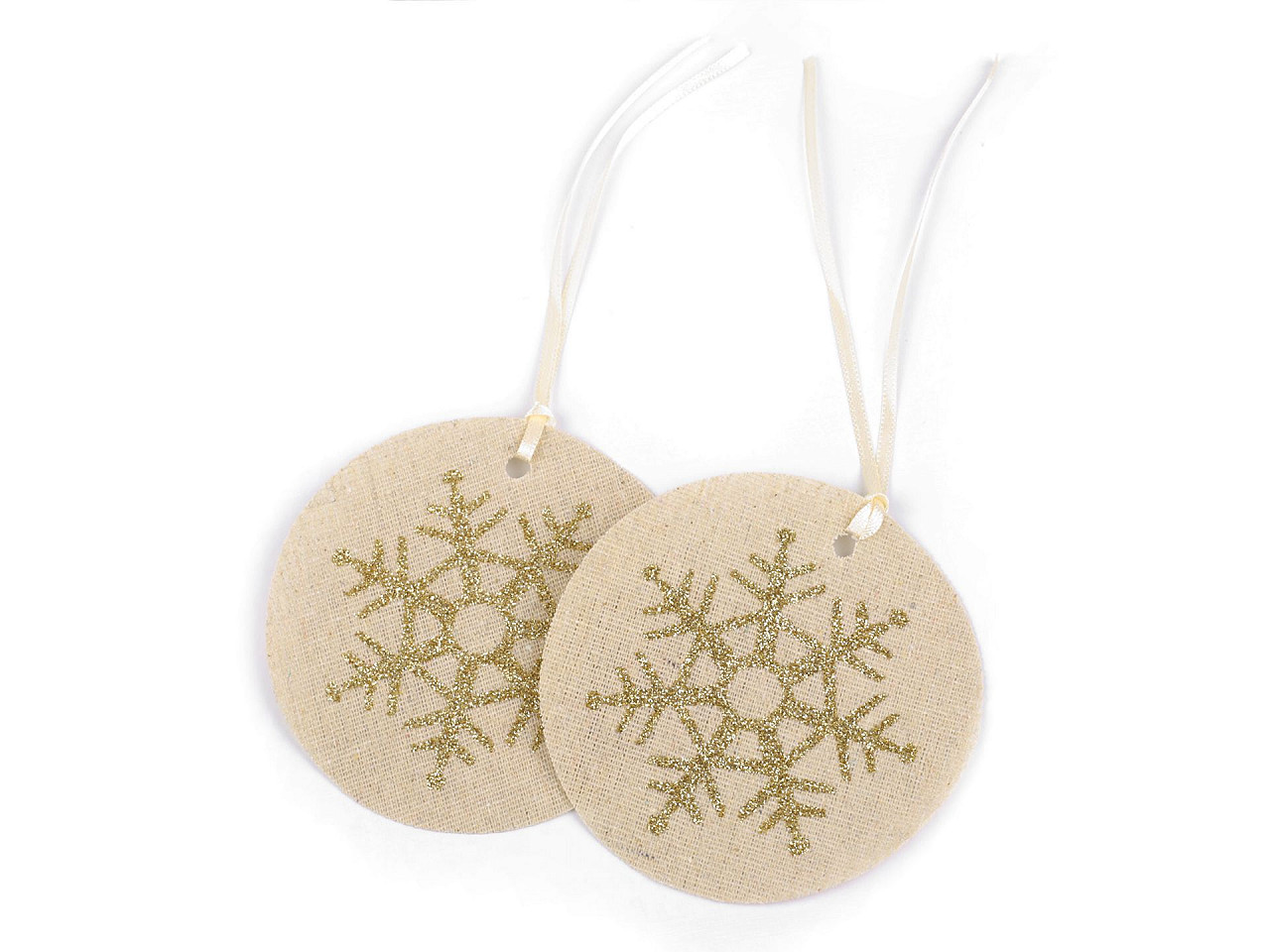 Vianočná visačka Merry Christmas, vločka Ø10 cm