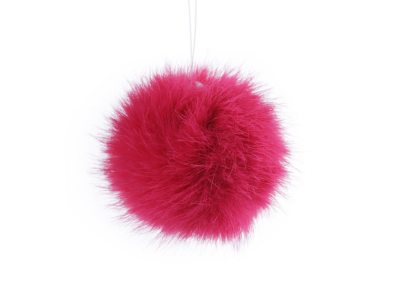 Kožešinová bambule s poutkem Ø4,5 cm, střední, 4 šedá světlá