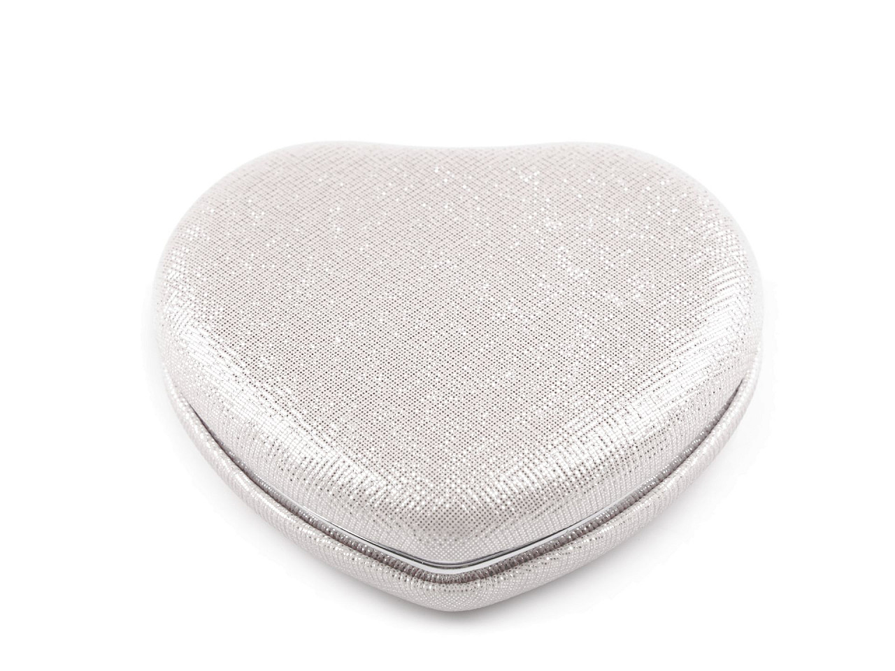 Cosmetic mirror heart metallic, silver light, 1 pc