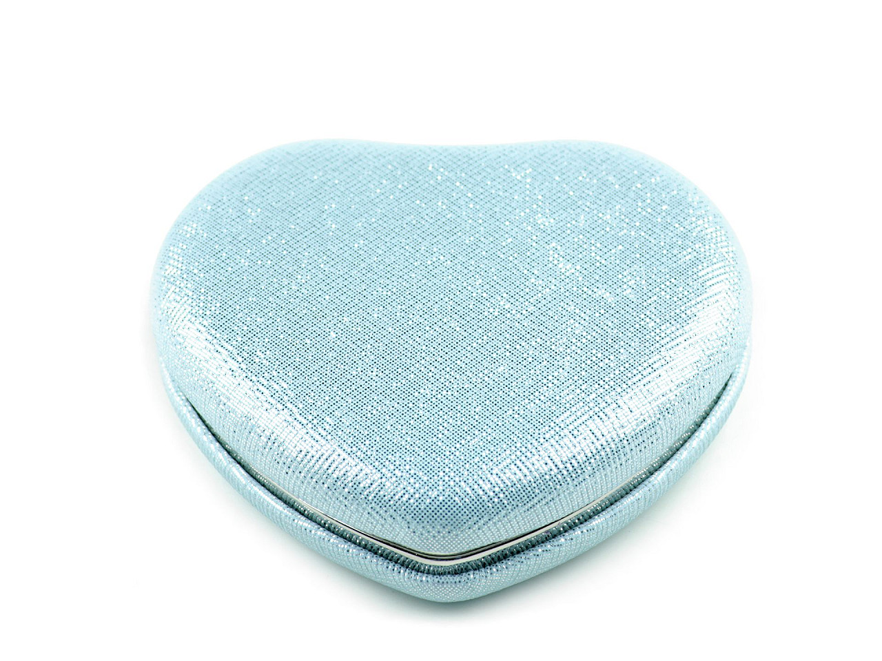 Cosmetic mirror heart metallic, mint, 1 pc