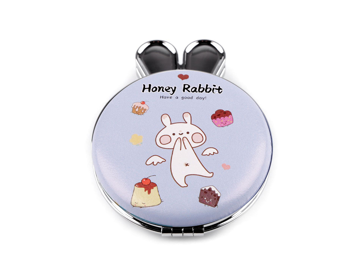 Cosmetic mirror rabbit, blue ice, 1 pc