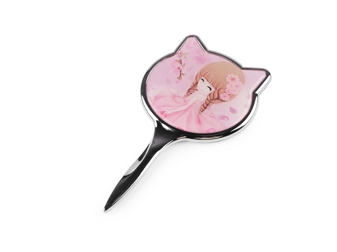 Cosmetic mirror, pink light, 1 pc