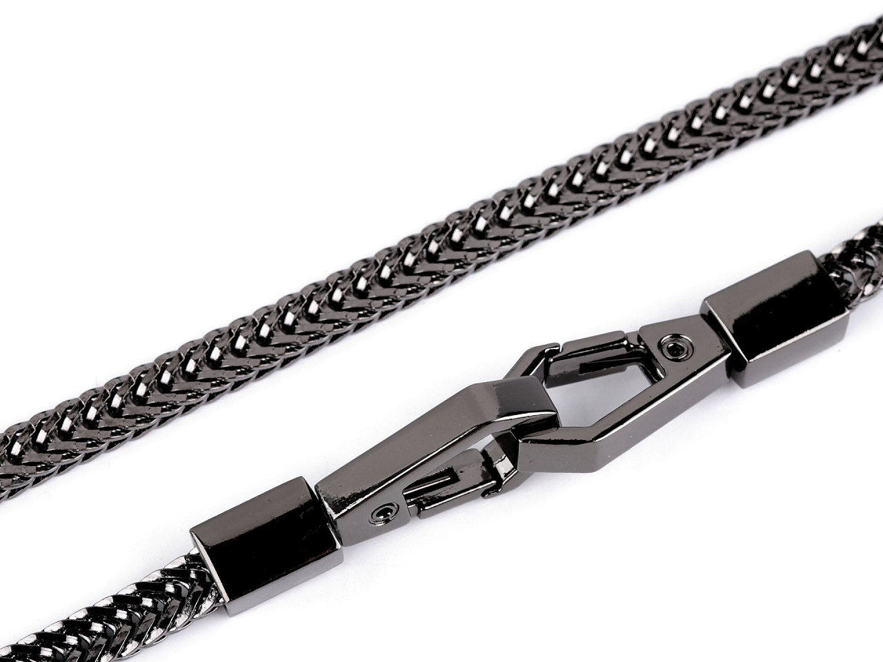 Řetízek na kabelky s karabinou délka 120 cm, střední, 3 nikl