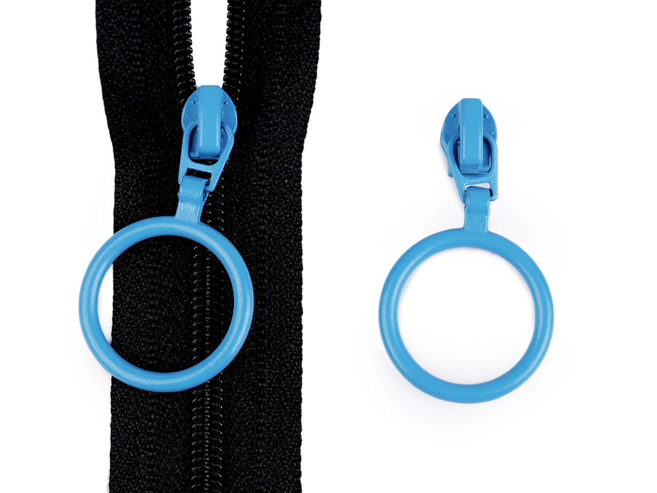 Jezdec ke spirálovým zipům No 3 s barevným kroužkem, malé, 110 žlutá