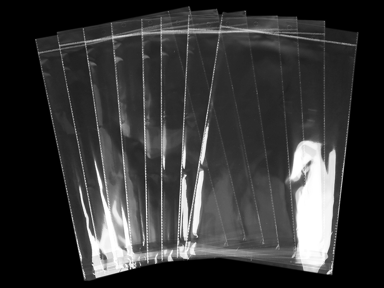 PP vrecko s lepiacou lištou a závesom 26,5x40 cm