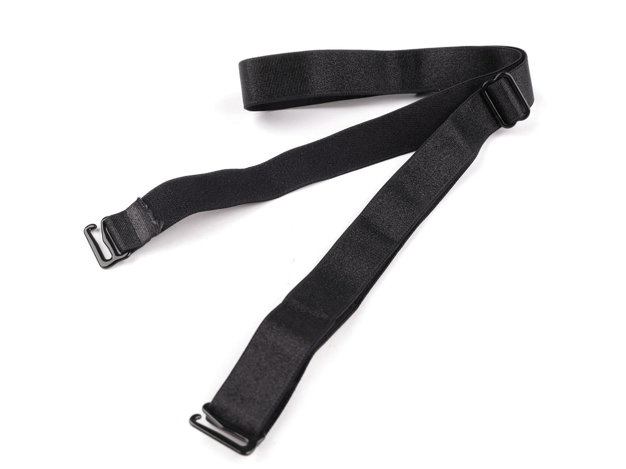 Halter bra straps with metal fastening (15mm), black, 1 pc