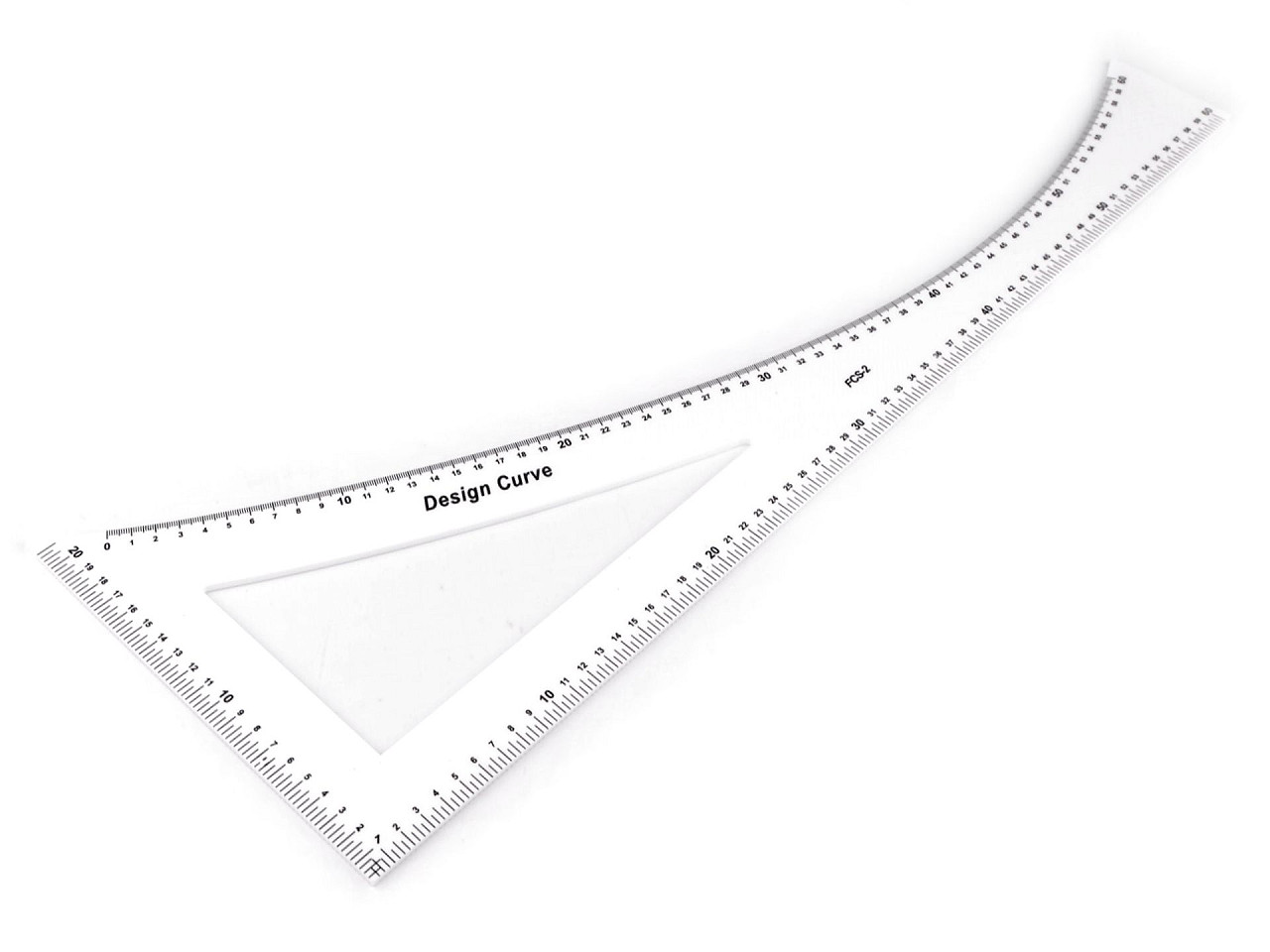 Tailor's ruler / ruler length 60 cm, white, 1 pc